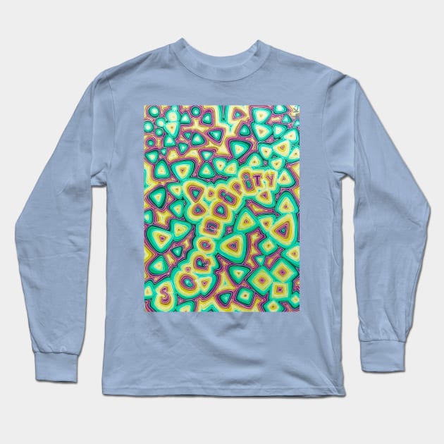 Serendipity Teals, Yellows & Purple Long Sleeve T-Shirt by sarahkathart90